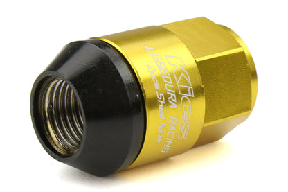 KICWCL3513A Project Kics Leggdura Racing Shell Type Lug Nut 35mm (Closed-End) - 2015+ WRX / 2015+ STI / 2013+ FT86-Gold,