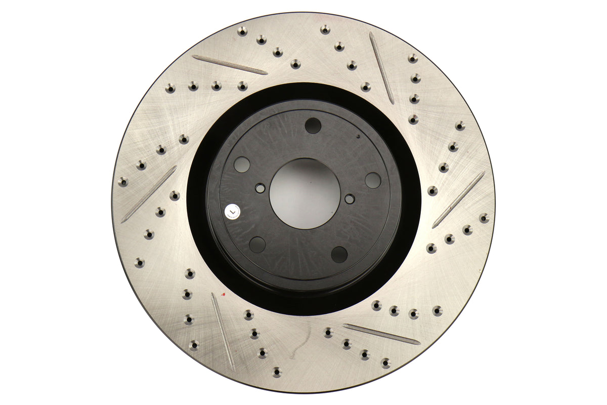 STT938.47010 Stoptech Sport Pack-Drilled/Slotted Front Rotors & Pads - 2005-2017 Subaru STI,