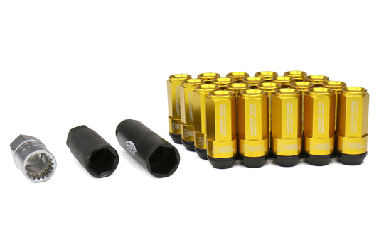 KICWCL5313A Project Kics Leggdura Racing Shell Type Lug Nut 53mm (Closed-End) - 2015+ WRX / 2015+ STI / 2013+ FT86-Gold,