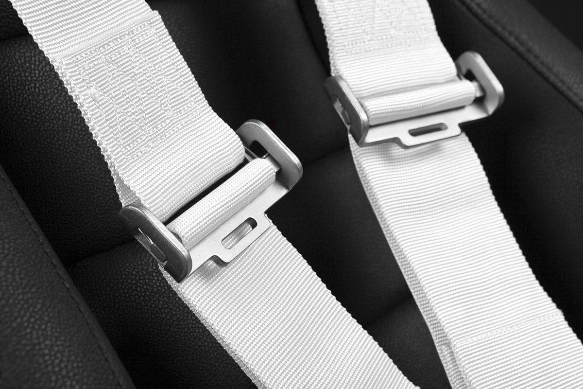 Braum 5 Point 3inch SFI Approved Racing Harness - White Each - Universal