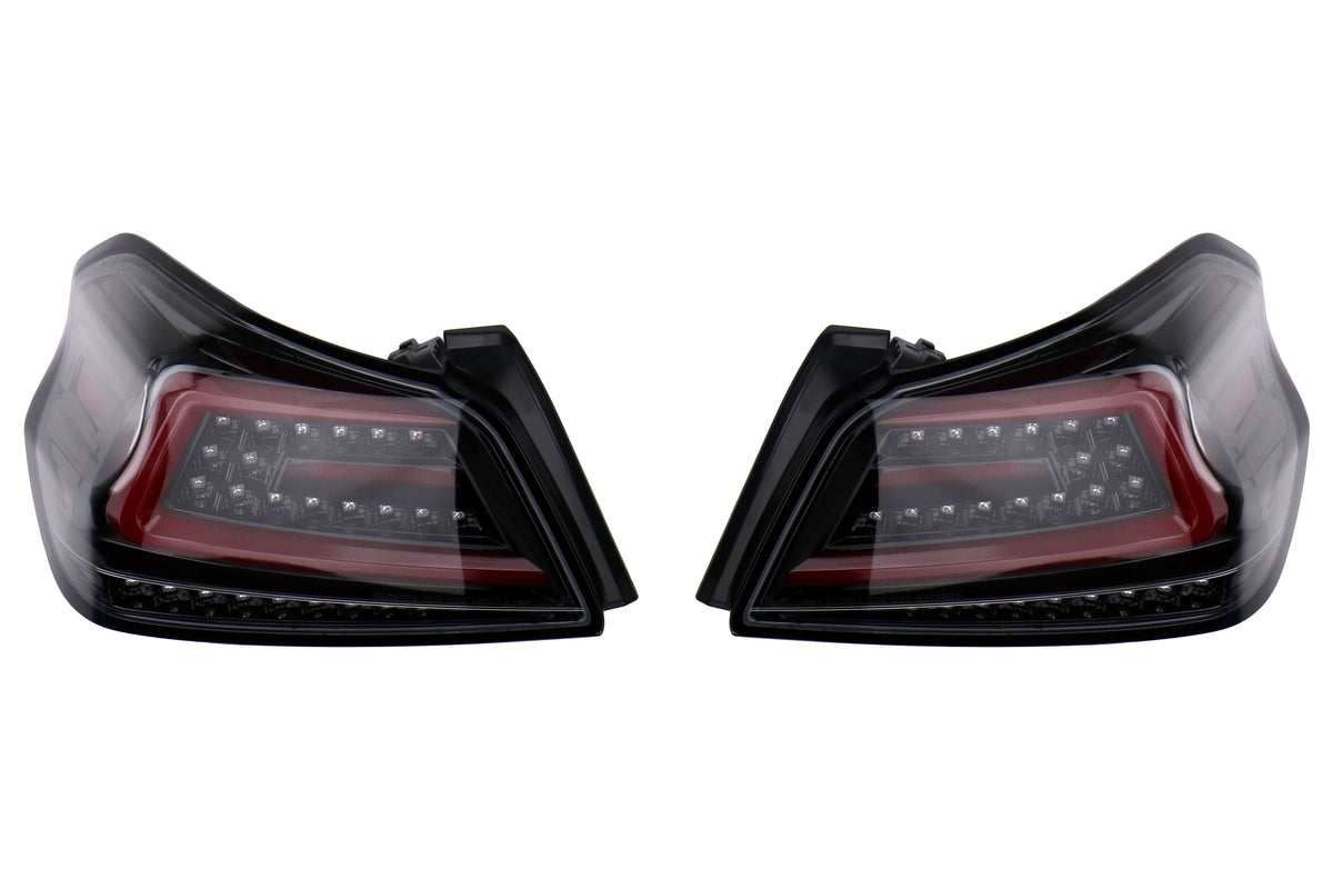 SCDLT-WRX15BKLED-SQ-TM Spec-D Sequential LED Tail Lights - 2015+ WRX / STI-Glossy Black-Clear Lens-Red LED Bar,