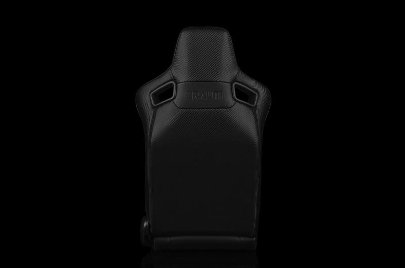 BRMBRR1X-BDDGS Braum Elite-X Series Sport Seats - Black Diamond (Double Grey Stitching / Black Piping) Pair - Universal,