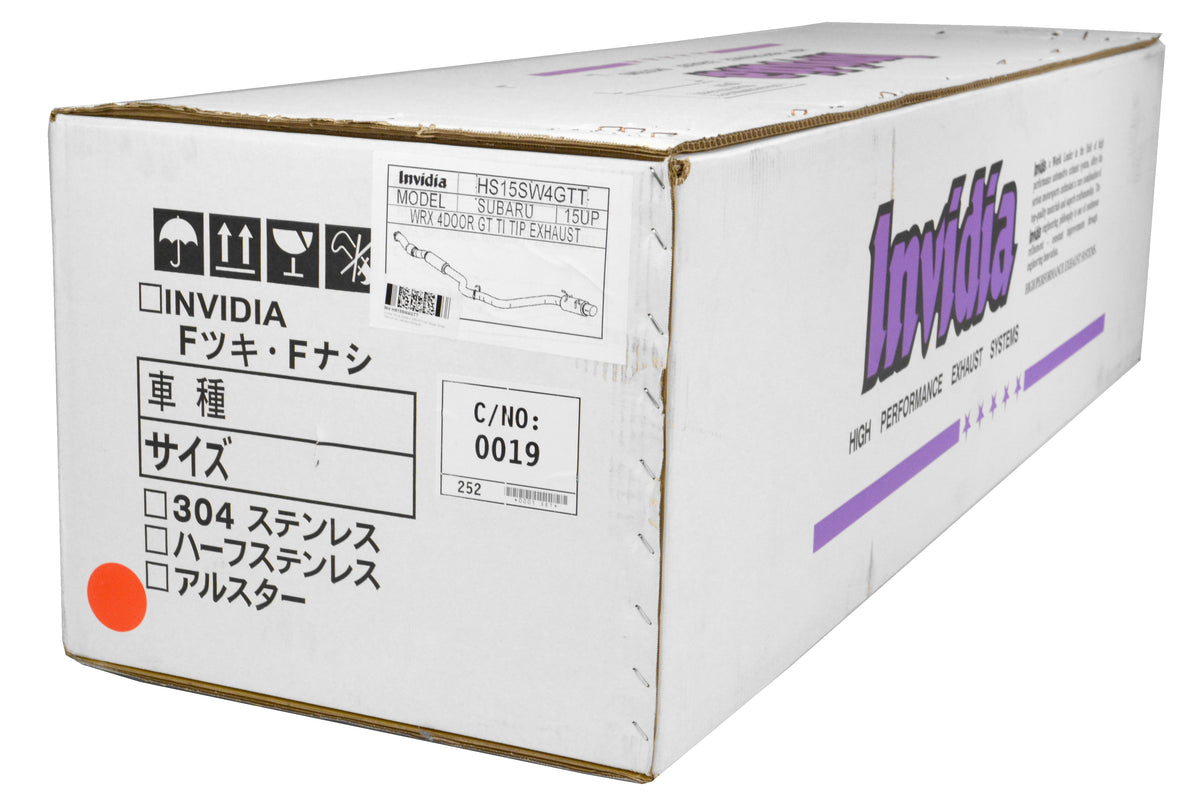 INVHS15SW4GTT Invidia N1 Resonated Single Exit Cat Back Exhaust (Titanium Tip) - 2015+ WRX / 2015+ STI,