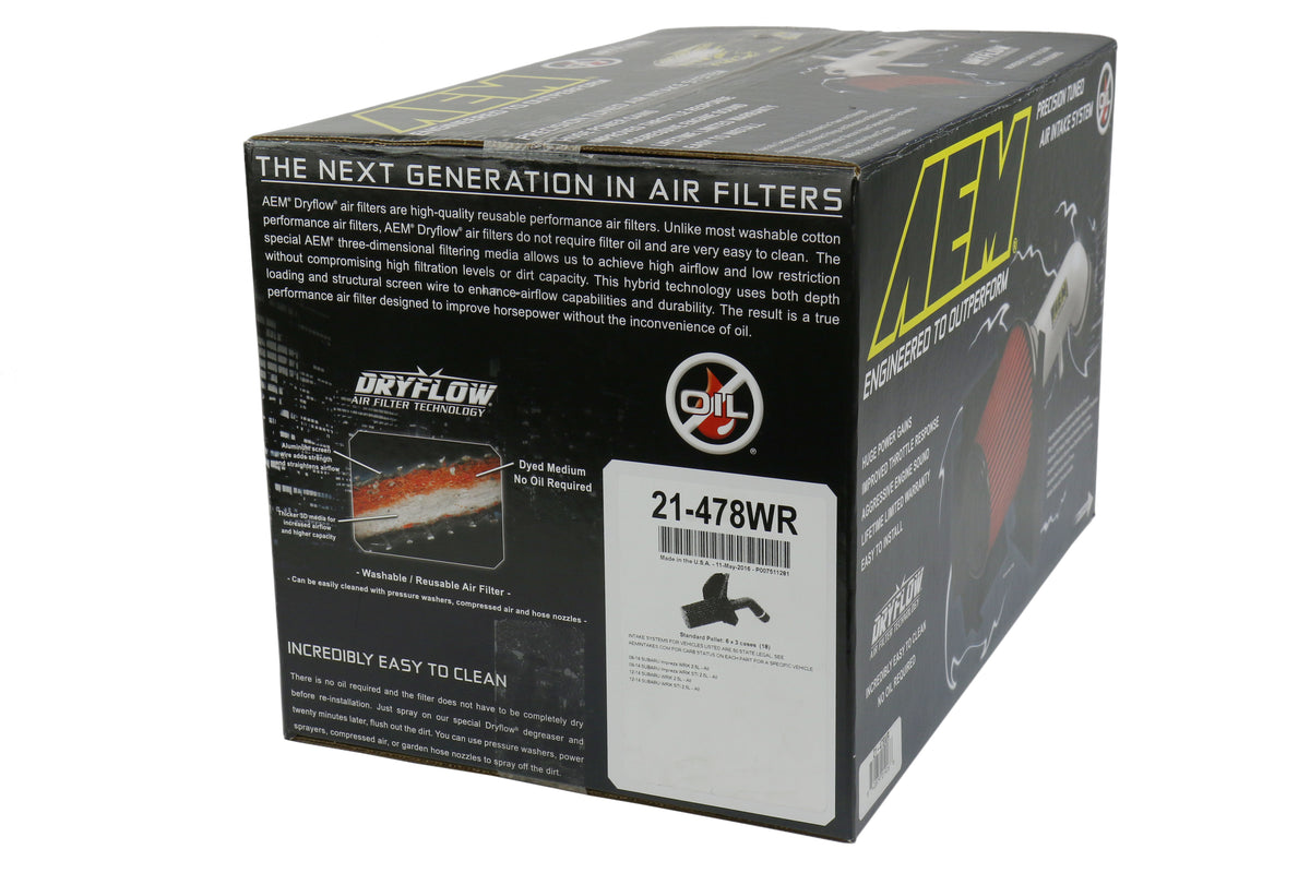 AEM21-478WR AEM Cold Air Intake - 2008-2014 Subaru WRX / 2008-2014 Subaru STI,