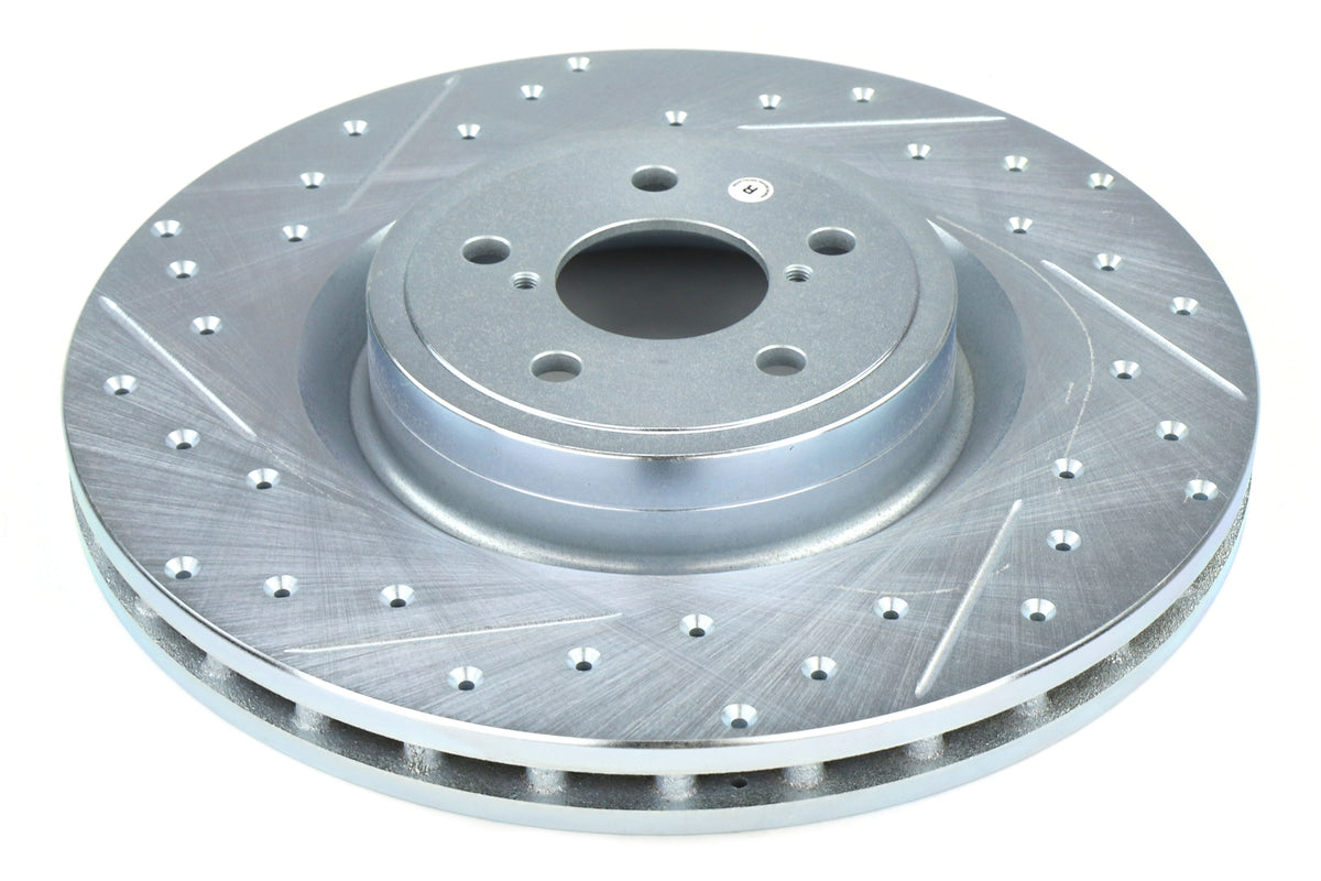 STT227.47019R Stoptech C-Tek Sport Drilled and Slotted Rotor Single Front Right - Subaru STI 2004,