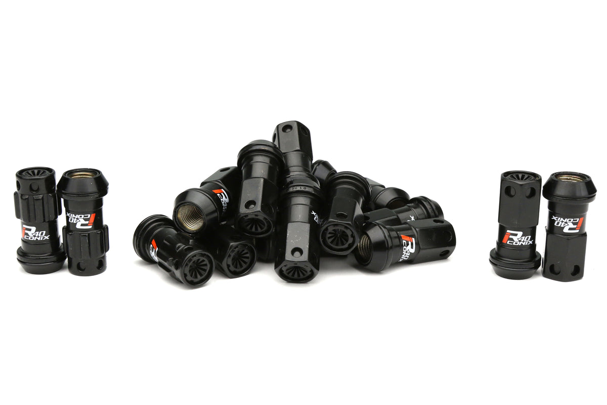 KICWRIF13KK Project Kics R40 Iconix Lug Nuts W/ Lock - 2015+ WRX / 2015+ STI / 2013+ FT86-Black,