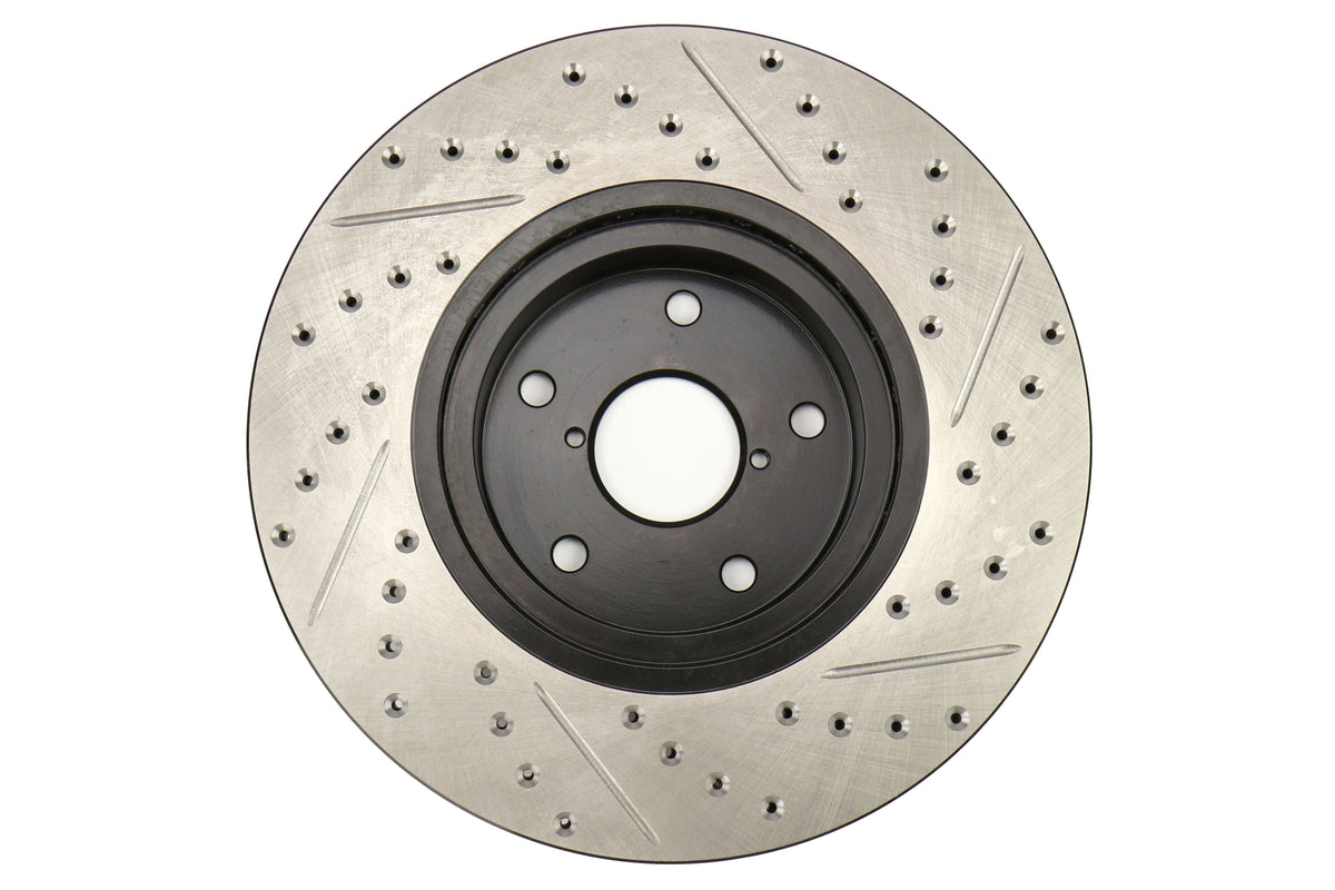 STT127.47027R Stoptech Drilled and Slotted Rotor Single Front Right - 2015-2021 Subaru WRX,