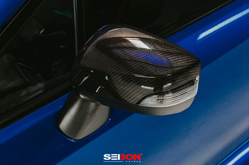 SEIMC15SBIMP Seibon Carbon Fiber Mirror Caps - 2015-2021 Subaru WRX & STI,