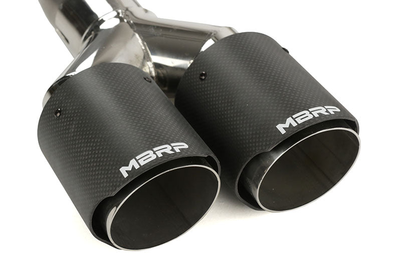 MBRS48023CF MBRP Race 3in Quad Tip Cat Back Exhaust - 2015+ WRX / STI-Carbon Fiber,