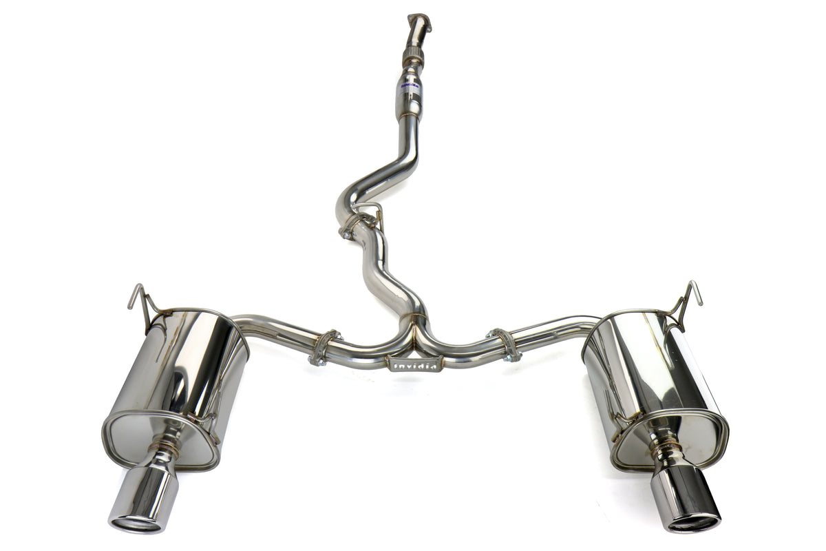 Invidia Q300 Dual Exit Cat Back Exhaust - Stainless Steel Tips - 2014-2018 Subaru Forester XT