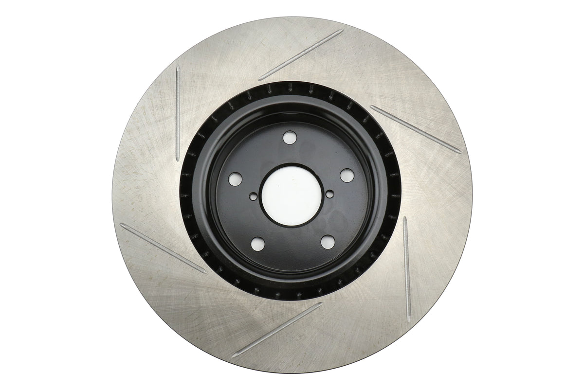 STT937.47010 Stoptech Street Axle Pack Slotted Rotors With Pads Front - 2008-2017 Subaru STI,