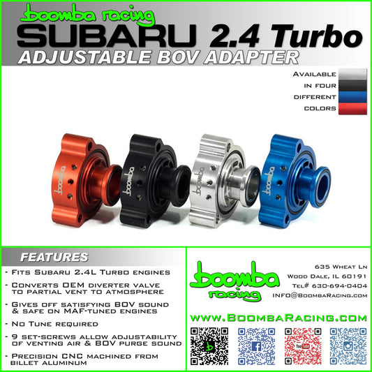 Boomba Racing BOV ADAPTOR - BLUE - 2022-2024 Subaru WRX