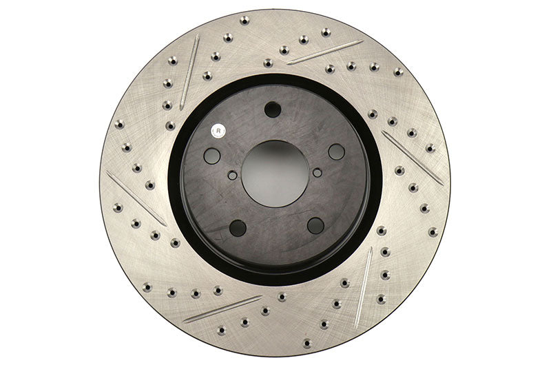 STT127.47027R Stoptech Drilled and Slotted Rotor Single Front Right - 2015-2021 Subaru WRX,