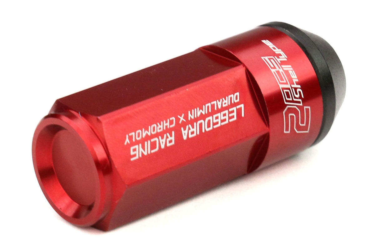 KICWCL5313R Project Kics Leggdura Racing Shell Type Lug Nut 53mm (Closed-End) - 2015+ WRX / 2015+ STI / 2013+ FT86-Red,