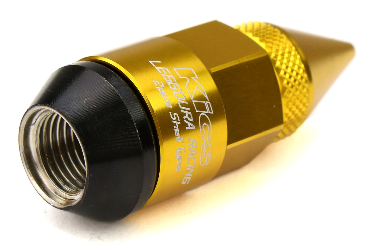 KICWRD5813A Project Kics Leggdura Racing Dangan Shell Type Lug Nuts - 2015+ WRX / 2015+ STI / 2013+ FT86-Gold,