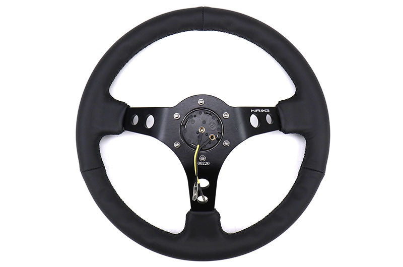 NRGRST-006BK NRG Reinforced Steering Wheel 350mm 3in Deep Black - Universal,
