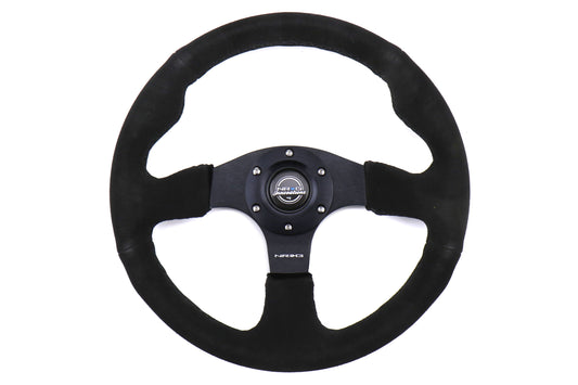 NRGRST-012S NRG Race Style Suede Steering Wheel 320mm w/ Black Stitching - Universal,