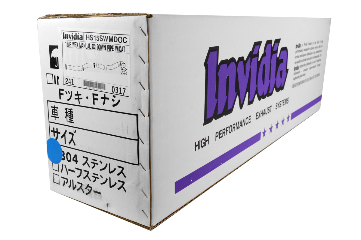 INVHS15SWMDOC Invidia Catted Stainless Steel Downpipe - 2015+ WRX 6MT,