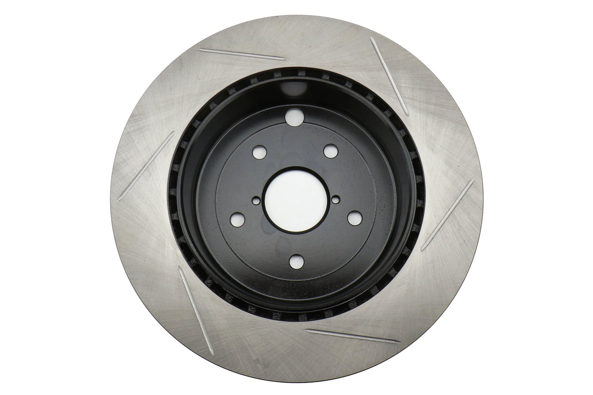 STT937.47511 Stoptech Street Axle Pack Slotted Rotors With Pads Rear - 2008-2017 Subaru STI,