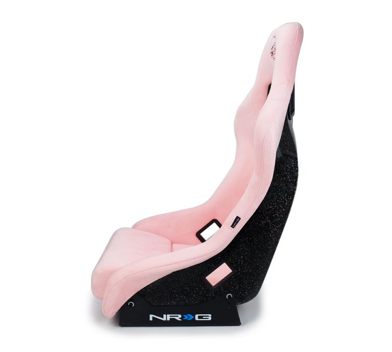 NRGFRP-303PK-PRISMA NRG Innovations FRP Bucket Seat PRISMA Edition with pearlized back. All Pink alcantara vegan material. (Medium),