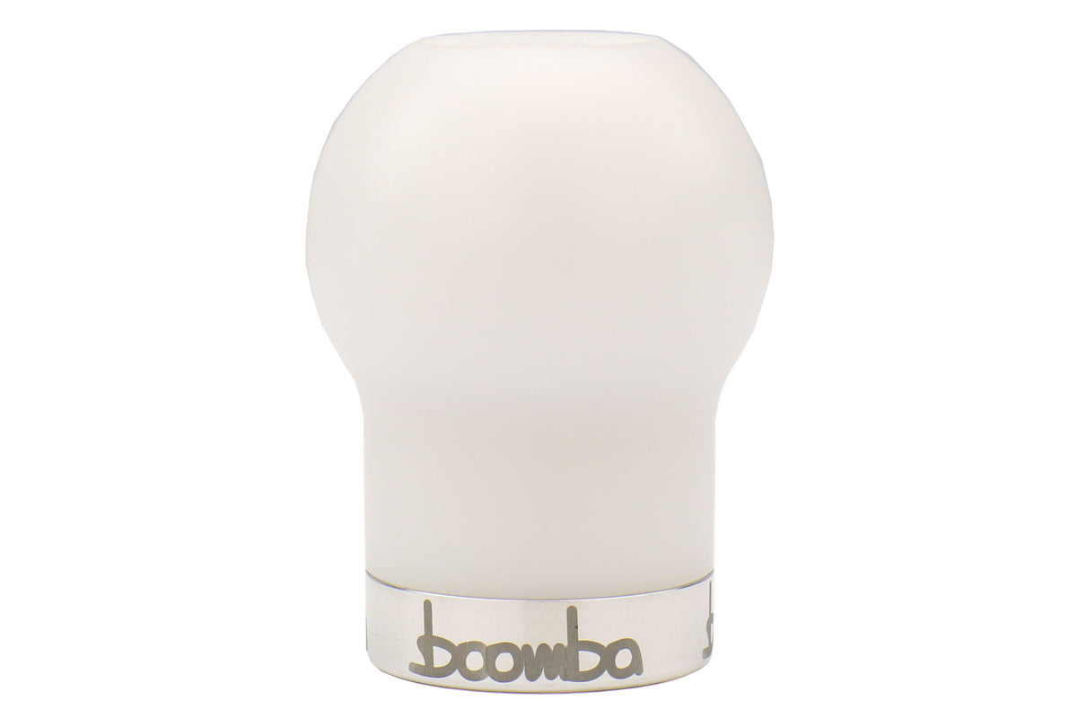 BBA031-00-009N Boomba Racing White Delrin Weighted Shift Knob  - 2015+ WRX / 2015+ STI / 2014+ Forester-Silver,
