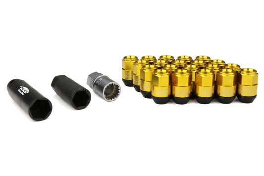 KICWCL3513A Project Kics Leggdura Racing Shell Type Lug Nut 35mm (Closed-End) - 2015+ WRX / 2015+ STI / 2013+ FT86-Gold,