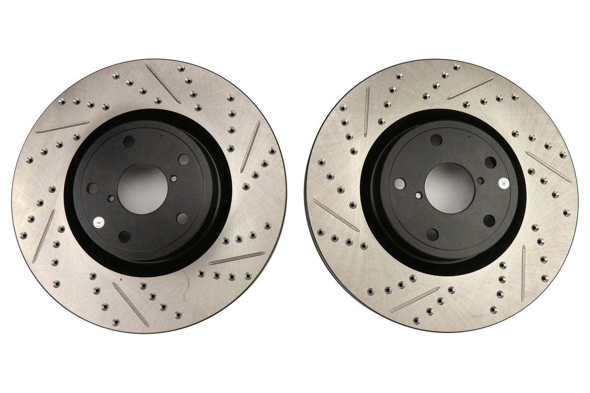STT127.47022-GRP Stoptech Drilled and Slotted Rotor Pair Front - 2015-2017 Subaru STI,