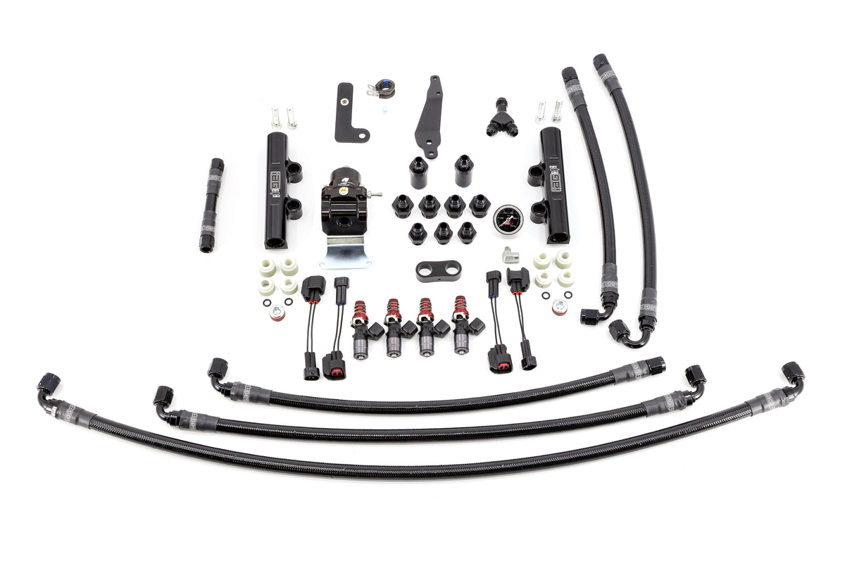 IAGIAG-AFD-2611BK 2015-2021 Subaru STI IAG PTFE Flex Fuel System Kit w/ 1300cc Injectors, Lines, FPR, Black Fuel Rails,