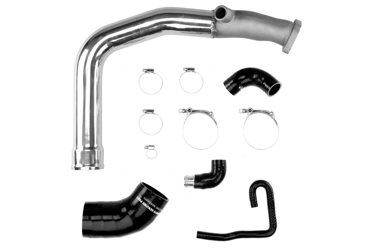 MIMMMTMIC-WRX-15PBK Mishimoto Performance Top Mount Intercooler and Charge Pipe Kit - 2015+ WRX-Polished Pipe, Black Intercooler,