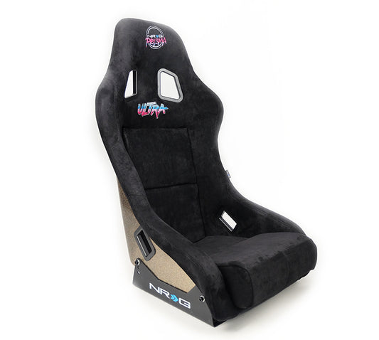 NRGFRP-303BK-ULTRA NRG Innovations FRP Bucket Seat ULTRA Edition with peralized back, Black alcantara material(medium),