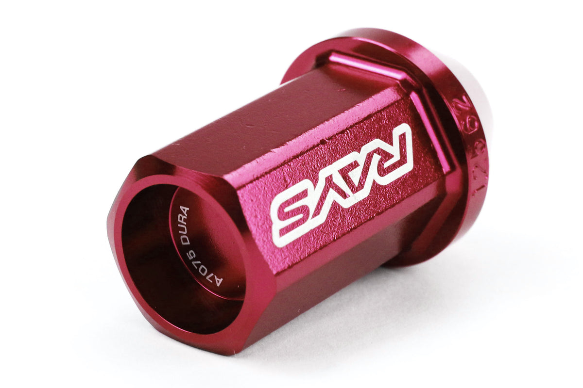 VLKWDURA4212125R Rays Dura-Nut L42 Straight Type lug nuts - 2015+ WRX / 2015+ STI / 2013+ BRZ / 2014+ FORESTER-Red,