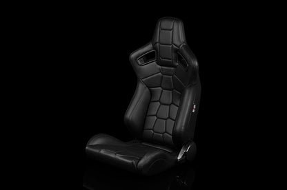 BRMBRR1X-BKRT Braum Elite-X Series Sport Seats - Komodo Edition | Black Leatherette (Black Stitching) Pair - Universal,