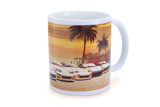 TOMTG601A-NS00E Tomei Mug White Z Car Sunset Huntington Beach,
