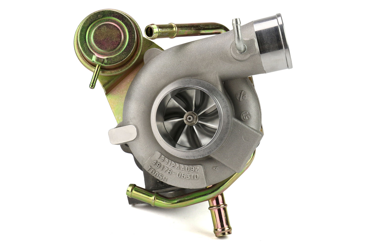 FPT2025050 Forced Performance FP BLUE Turbocharger 58mm 8cm IWG w/ Oil Feed Line - 2002-2007 Subaru WRX / 2004+ Subaru STI,