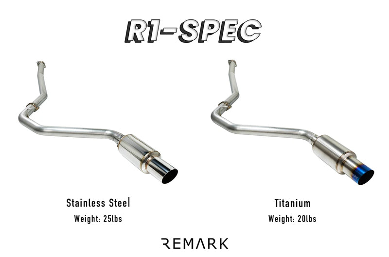 REMRK-C1076S-01T Remark R1-Spec Catback Exhaust Burnt Stainless Steel Tip - 2015-2021 Subaru WRX / STI,