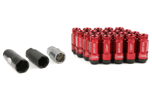 KICWRL5313R Project Kics Leggdura Racing Shell Type Lug Nut 53mm (Open-End) - 2015+ WRX / 2015+ STI / 2013+ FT86-Red,