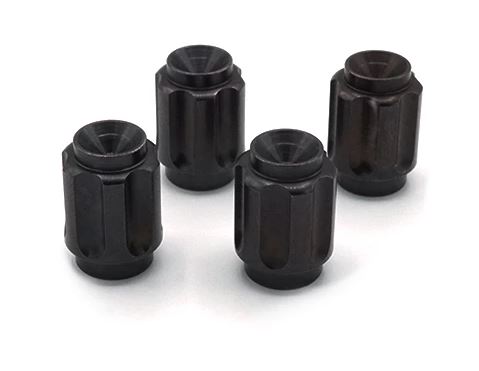 DSBACC-002-TI-BLK Dress Up Bolts Titanium Valve Stem Gear Design Caps Black,