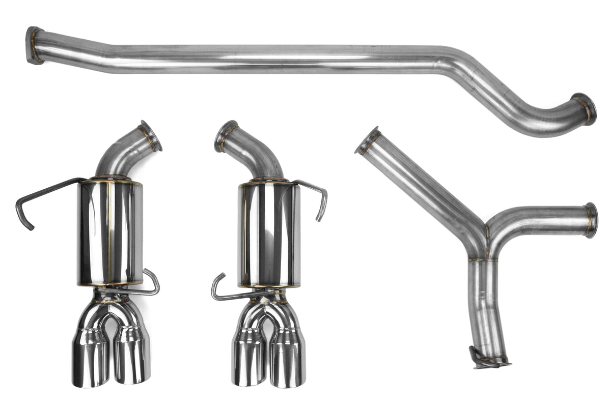 ETS200-30-EXH-011 ETS Catback Exhaust System - 2015+ WRX / STI-Muffled-No Resonator-Polished Tips,