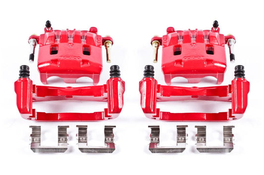 POWS2682A Power Stop Red Powder Coated Brake Calipers (Pair) - 2011-2018 Subaru Forester / 2013-2017 Crosstrek,