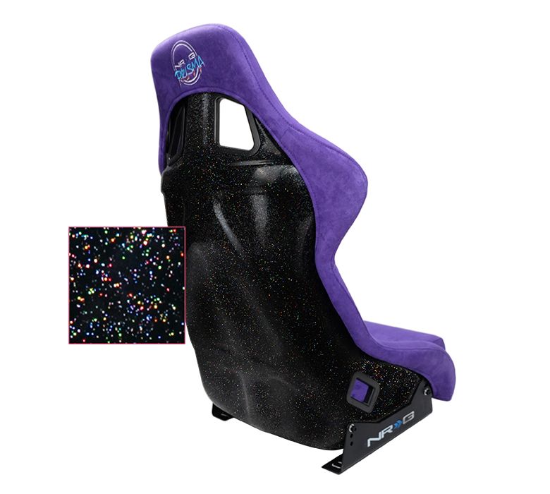 NRGFRP-302PP-PRISMA NRG Innovations FRP Bucket Seat PRISMA Edition with pearlized back. All Purple alcantara vegan material. (Large),