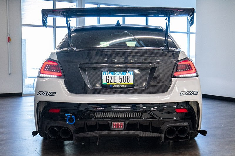 SCDLT-WRX15BKLED-SQ-TM Spec-D Sequential LED Tail Lights - 2015+ WRX / STI-Glossy Black-Clear Lens-Red LED Bar,