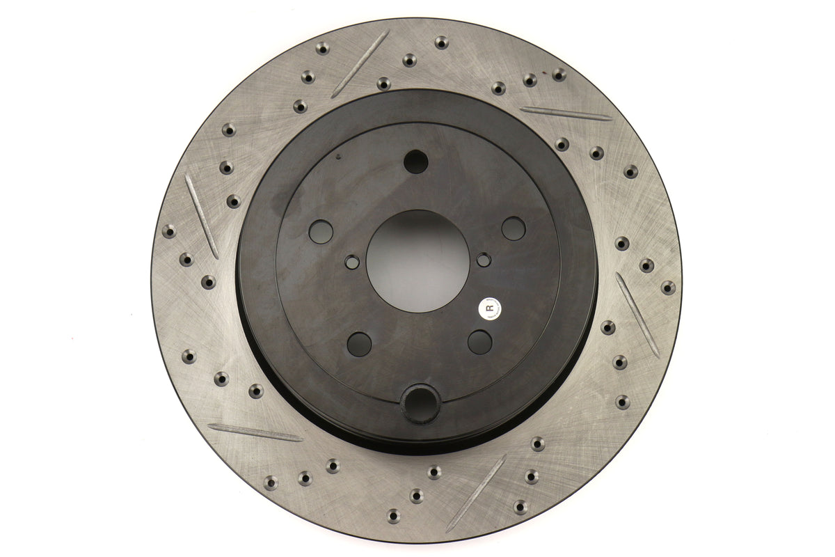 STT127.47030R StopTech Drilled and Slotted Sport Rotors - 2008-2017 Subaru STI,