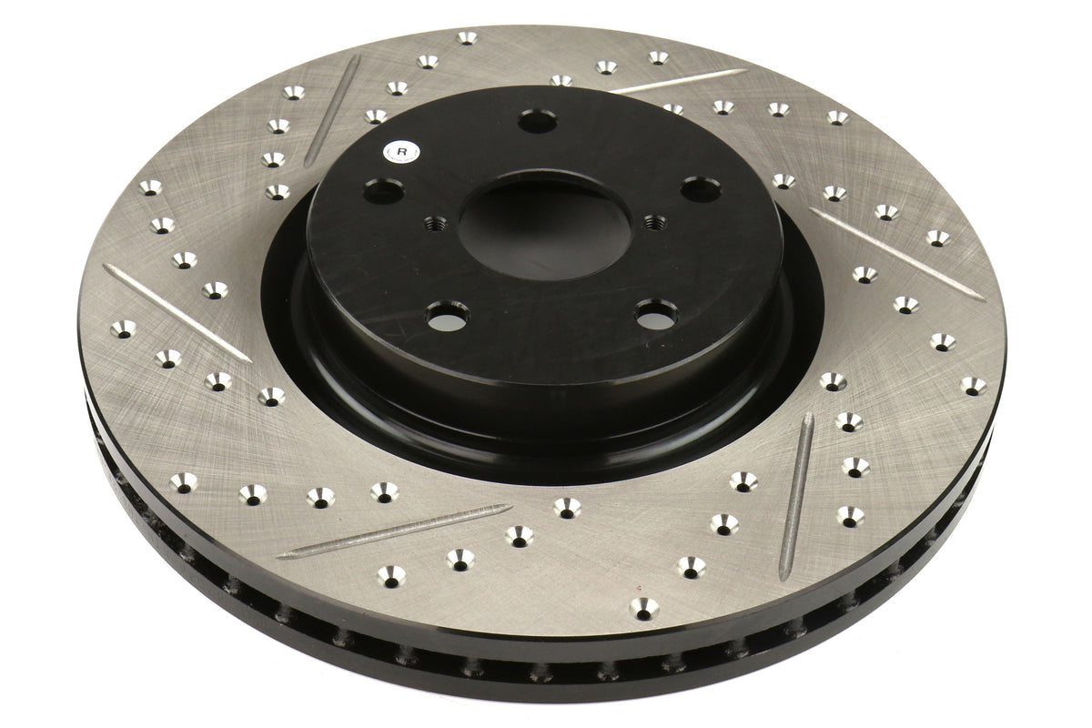 STT127.47027R Stoptech Drilled and Slotted Rotor Single Front Right - 2015-2021 Subaru WRX,