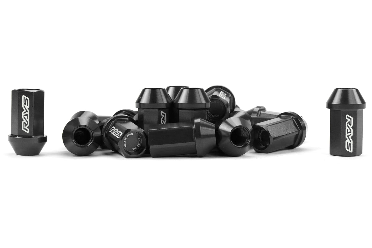 VLKWDURA4212125B Rays Dura-Nut L42 Straight Type lug nuts - 2015+ WRX / 2015+ STI / 2013+ BRZ / 2014+ FORESTER-Black,