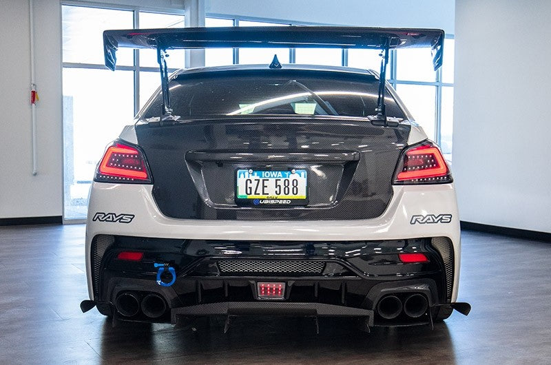 SCDLT-WRX15BKLED-SQ-TM Spec-D Sequential LED Tail Lights - 2015+ WRX / STI-Glossy Black-Clear Lens-Red LED Bar,