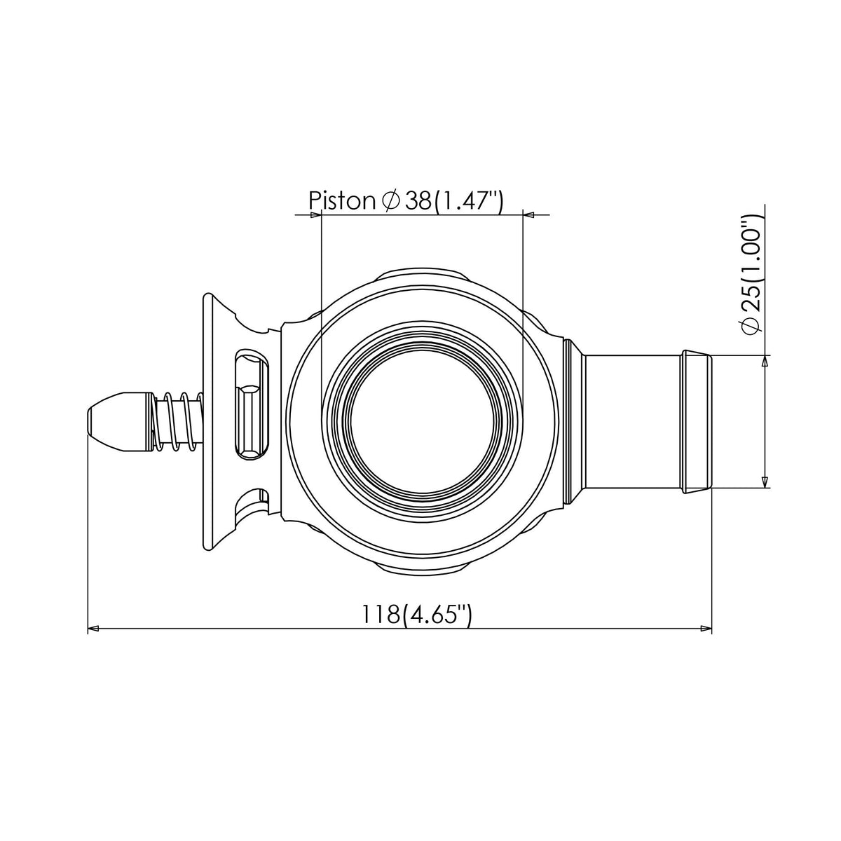 Turbosmart Dual Port Blow Off Valve Black - 2015-2022 Subaru WRX