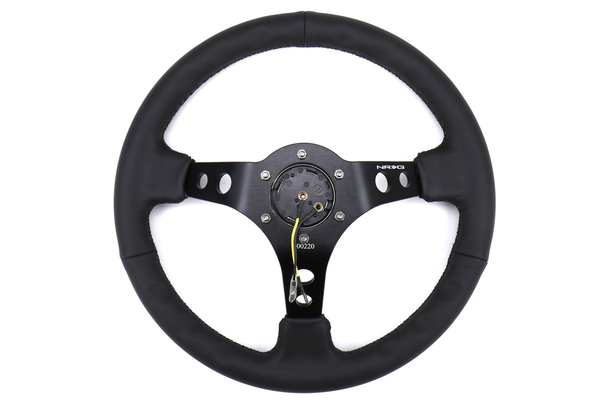 NRGRST-006BK NRG Reinforced Steering Wheel 350mm 3in Deep Black - Universal,