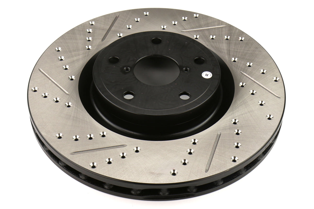 STT127.47022R StopTech Drilled and Slotted Sport Rotors (Front Right) - 2015+ STI,