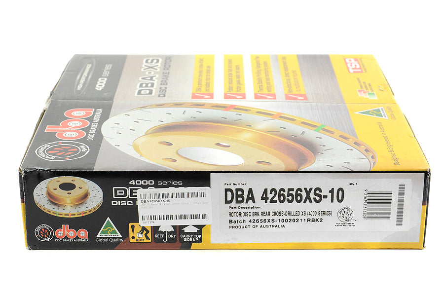 DBB42656XS-10 DBA T3 Clubspec 4000XS Series Drilled and Slotted Rotor (Rear) - 2015-2017 STI,