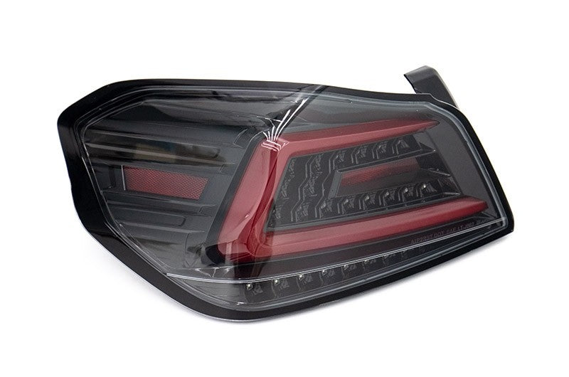 SCDLT-WRX15BKLED-SQ-TM Spec-D Sequential LED Tail Lights - 2015+ WRX / STI-Glossy Black-Clear Lens-Red LED Bar,
